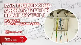 Монтаж в распределительной коробке для двухклавишного выключателя