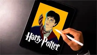 Drawing Harry Potter in procreate with iPad Pro