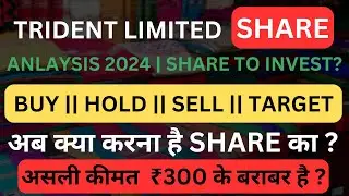 Trident Ltd Stock Analysis 2024 | Trident Share Latest News | Trident Stock Price Target