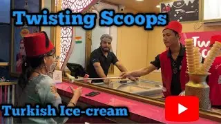 Twisting Scoops at Dibrugarh. Turkish Ice-cream very tasty || Fun and Masti with twisting scoops fun