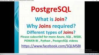 PostgreSQL Tutorials | Different Types of joins in postgresql | sql join types