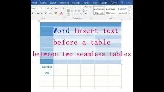 Insert text before a table or between two seamless tables in Word