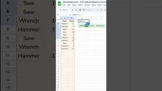 Sum Values Based on Other Cells #googlesheets #query