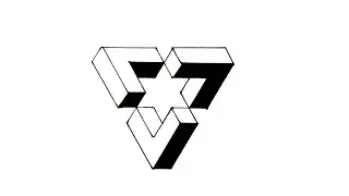 3D Trick Art Impossible Triangle - Optical Illusion - How to Draw Penrose Triangle easy
