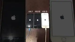 iPhone 5s on iOS 7 vs iOS 10 vs iOS 12 boot up test #shorts #ios7 #ios10 #ios12 #iphone5s