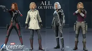 BLACK WIDOW All Outfits - Skins - Costumes | MARVELS AVENGERS | PS 4