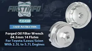 FIRSTINFO F3545B Forged Oil Filter Wrench for Toyota / Lexus / Scion (64.5mm x 14 flutes)