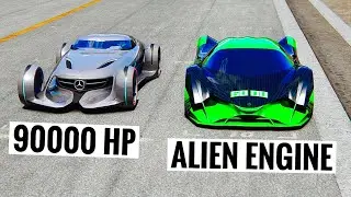 90000 HP Mercedes Silver Arrow vs Devel Sixteen Alien Engine at Special Stage Route X