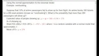 Normal approximation to the binomial model: example