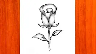How to draw a rose || Drawing a very beautiful rose with pencil || Flower drawing