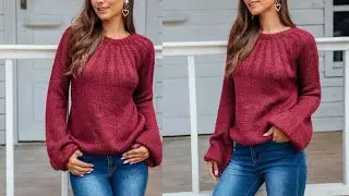ВОЛШЕБНЫЙ 😍 свитер спицами на круглой кокетке / Расчеты на 4 размера