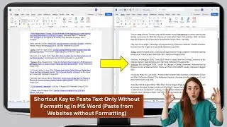 Shortcut Key to Paste Text Only Without Formatting in MS Word-Paste from Websites without Formatting