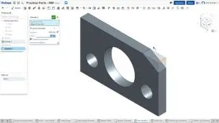 Onshape - One Minute Lesson - Feature Tools - Creating a Chamfer using a Distance and Angle