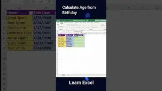 Age Calculation in Excel 