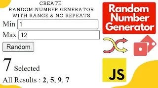 Random Number Generator Using JavaScript With Range & No Repeats | Random Number Generator Program