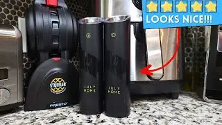 July Home Gravity Electric Salt and Pepper Grinder Set - Elevate your kitchen!