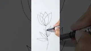 line flower drawing #shorts