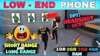 Low end Device Best Headshot Setting 2023 for 1gb,2gb,3gb,4gb Ram || Short range headshot tricks 🔥