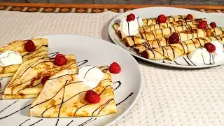 🥞Десертные БЛИНЧИКИ на Сливках!  Самые  ТОНКИЕ  Блинчики на МАСЛЕНИЦУ !