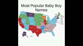 Most Popular Baby Boy Names in US States! #map #usa #baby #boy #names #popular #youtubeshorts