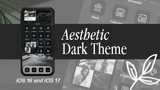 iOS16 & iOS17 Aesthetic Dark Theme 🖤📱| Black iPhone Widgets, Icon Tutorial (App Icons Black & White)