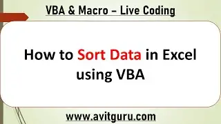 How to Sort Data in Excel using VBA