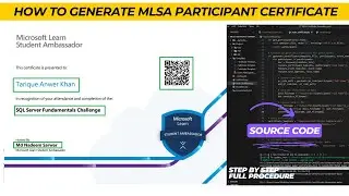 How To Generate MLSA Participant Certificate | Microsoft Student Ambassador Certificate Generator