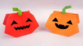 【ハロウィン 折り紙】 簡単 可愛い パンプキン 折り方 ☆ 折り紙 パンプキン