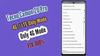 Only 4G Mode/Tecno Camon 20 Pro 4G / LTE Only Mode | Tecno Network Settings