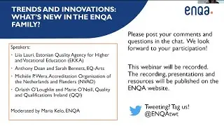 Trends and innovations: what’s new in the ENQA family?