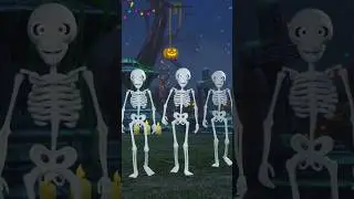 Five Creepy Skeletons #shorts #halloweensongs #cartoon #kidsmusic