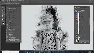 How to Create Ink Art Photoshop Tutorial - Convert photo to pen and ink Photoshop