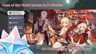 [How to Get Egg Roll Recipe|80 Primogems in 4 Minutes] New Genshin Event, Hues of the Violet Garden