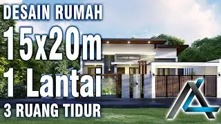 DESAIN RUMAH 15 x 20  meter I Surabaya – 3D ANIMASI RUMAH MINIMALIS MODERN 1 LANTAI