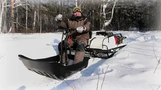 Супер Проходимый мотобуксировщик для глубокого снега Snowdog twin pro.