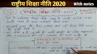 National Education Policy 2020(नई शिक्षा नीति) NEP 2020 Important Point  For NET/SET/TET/CTET/B.ed.