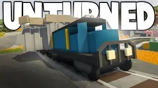 Unturned 3.21.1.0: DRIVEABLE Flatbed Cargo Train! (BUILDING A BASE ON A TRAIN)