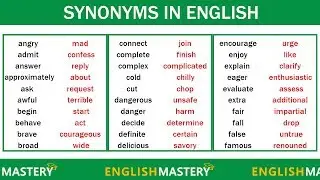 Learn 150 Common Synonyms Words in English to Improve your Vocabulary