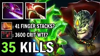 35 Kills 41 Finger Stacks 3600 Crit Daedalus Lion Mid 1 Tap Delete All Most Imba Hero WTF Dota 2