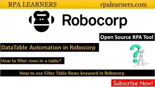How to filter rows in a table Robocorp | DataTable Automation in Robocorp
