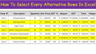 How to Select Every other row in Excel - How to Select every alterative row in excel