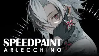 [SPEEDPAINT] Arlecchino Genshin Impact - Clip Studio Paint Drawing Process/ Time-Lapse