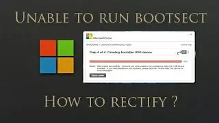 How to rectify Unable to run boot-sect