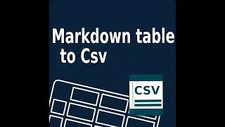 Markdown table to Csv