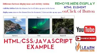 How to Remove Hide and Display HTML Image Element with JavaScript | HTML CSS JavaScript Examples