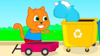 Cats Family in English - I collected all the trash Cartoon for Kids