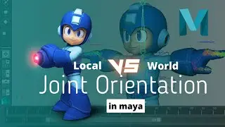 Maya Beginner Tutorial - Local vs World Orientation of Joints in Autodesk Maya