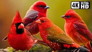 MOST BEAUTIFUL RED BIRDS | AMAZING BIRD SOUNDS FOR RELAXING | STUNNING NATURE | STRESS RELIEF