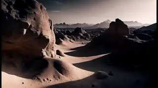 Abstract trippy Martian landscape | ai generated alien planet Mars surface