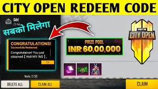 HOW TO GET CITY OPEN REDEEM CODE | FREE FIRE CITY OPEN TOURNAMENT REDEEM CODE